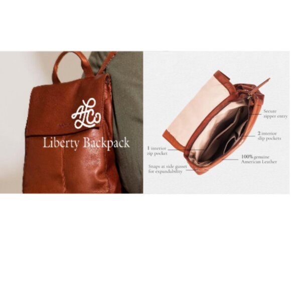 AMERICAN LEATHER CO. CO 💯% GENUINE LEATHER BACKPACK🎒BAG PURSE🆕SHIPS FAST⚡🚚 - Picture 2 of 14